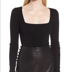 Lewit Merino Wool Square Neck Top